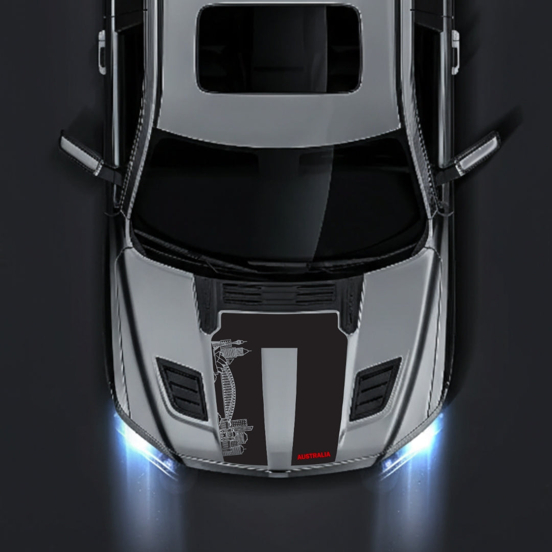 Performance Hood Panel Decal/Sticker - Australia Skyline - Cut Graphic Kit - For Dodge RAM 1500 2019-2025 - Premium Vinyl