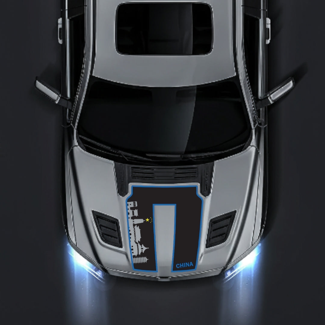 Performance Hood Panel Decal/Sticker - China Skyline - Cut - Border Graphic Kit - For Dodge RAM 1500 2019-2025 - Premium Vinyl