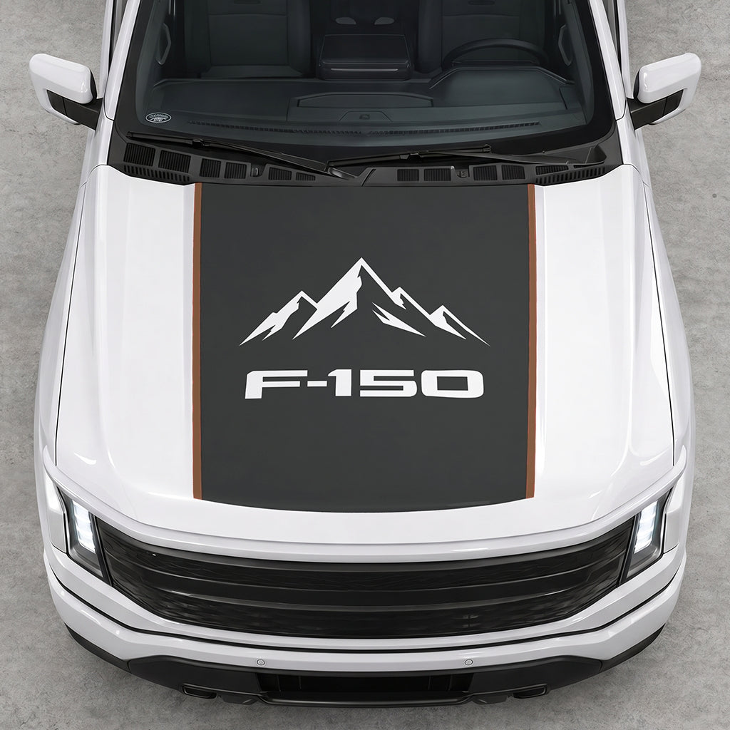 Hood Panel Decal/Sticker - Mountain Graphic Decal Graphic Kit - For Ford F-150 2015-2020 - Premium Vinyl