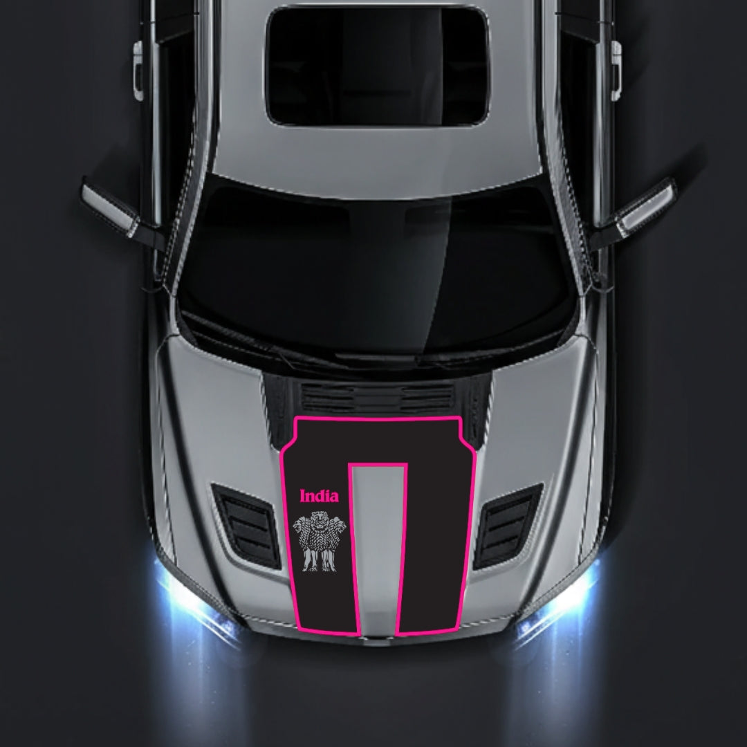 Hood Panel Decal/Sticker - India - Cut - Border Graphic Kit - For Dodge RAM 1500 2019-2025 - Premium Vinyl
