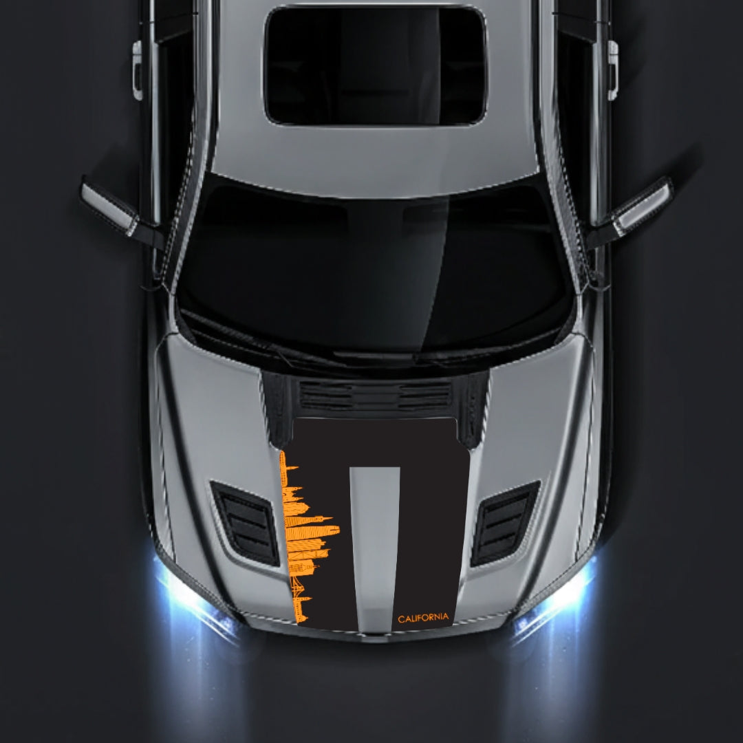 Hood Panel Decal/Sticker - California Skyline Graphic Kit - For Dodge RAM 1500 2019-2025 - Premium Vinyl