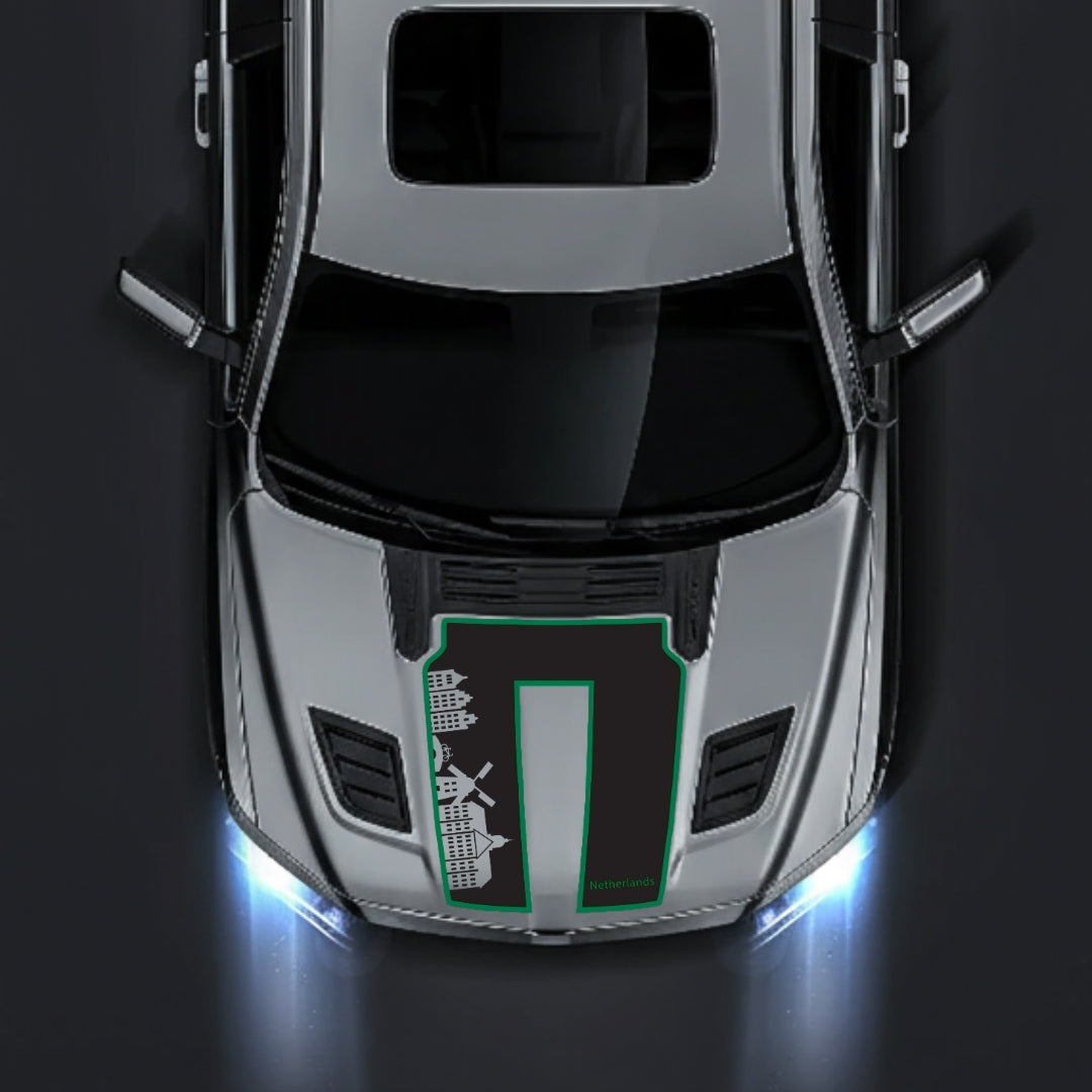 Performance Hood Panel Decal/Sticker - Netherlands Skyline - Cut - Border Graphic Kit - For Dodge RAM 1500 2019-2025 - Premium Vinyl