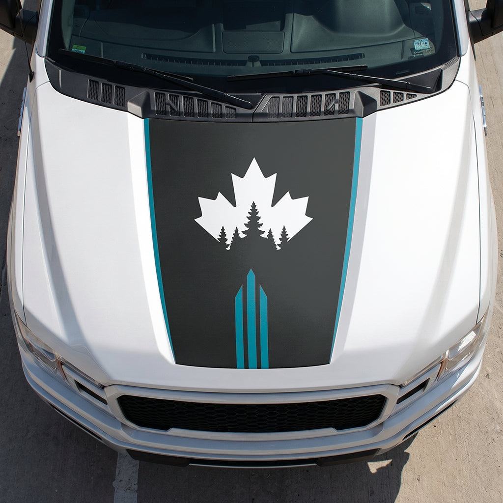 Hood Panel Decal/Sticker - Maple and Forest Graphic Decal Graphic Kit - For Ford F-150 2015-2020 - Premium Vinyl