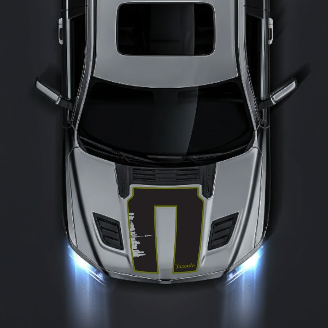 Performance Hood Panel Decal/Sticker - Toronto Skyline - Cut - Border Graphic Kit - For Dodge RAM 1500 2019-2025 - Premium Vinyl