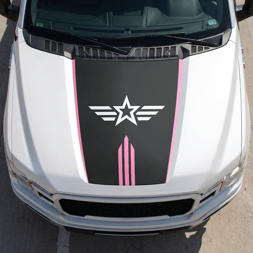Hood Panel Decal/Sticker - Star Graphic Decal Graphic Kit - For Ford F-150 2015-2020 - Premium Vinyl