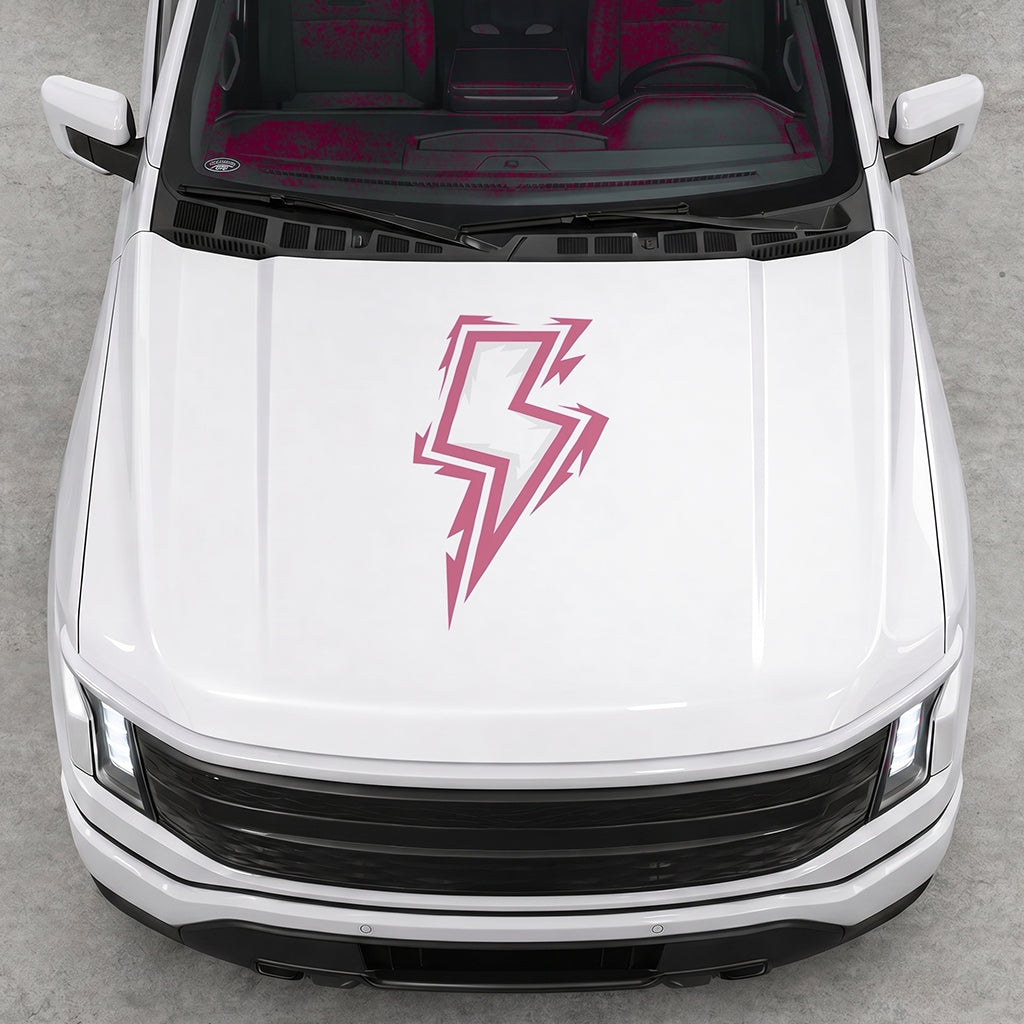 Hood Panel Decal/Sticker - Cut Bordered Electric Graphic Decal Graphic Kit - For FORD F-150 2015-2020 - Premium Vinyl