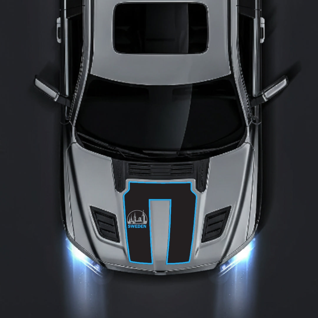 Hood Panel Decal/Sticker - Sweden - Cut - Border Graphic Kit - For Dodge RAM 1500 2019-2025 - Premium Vinyl