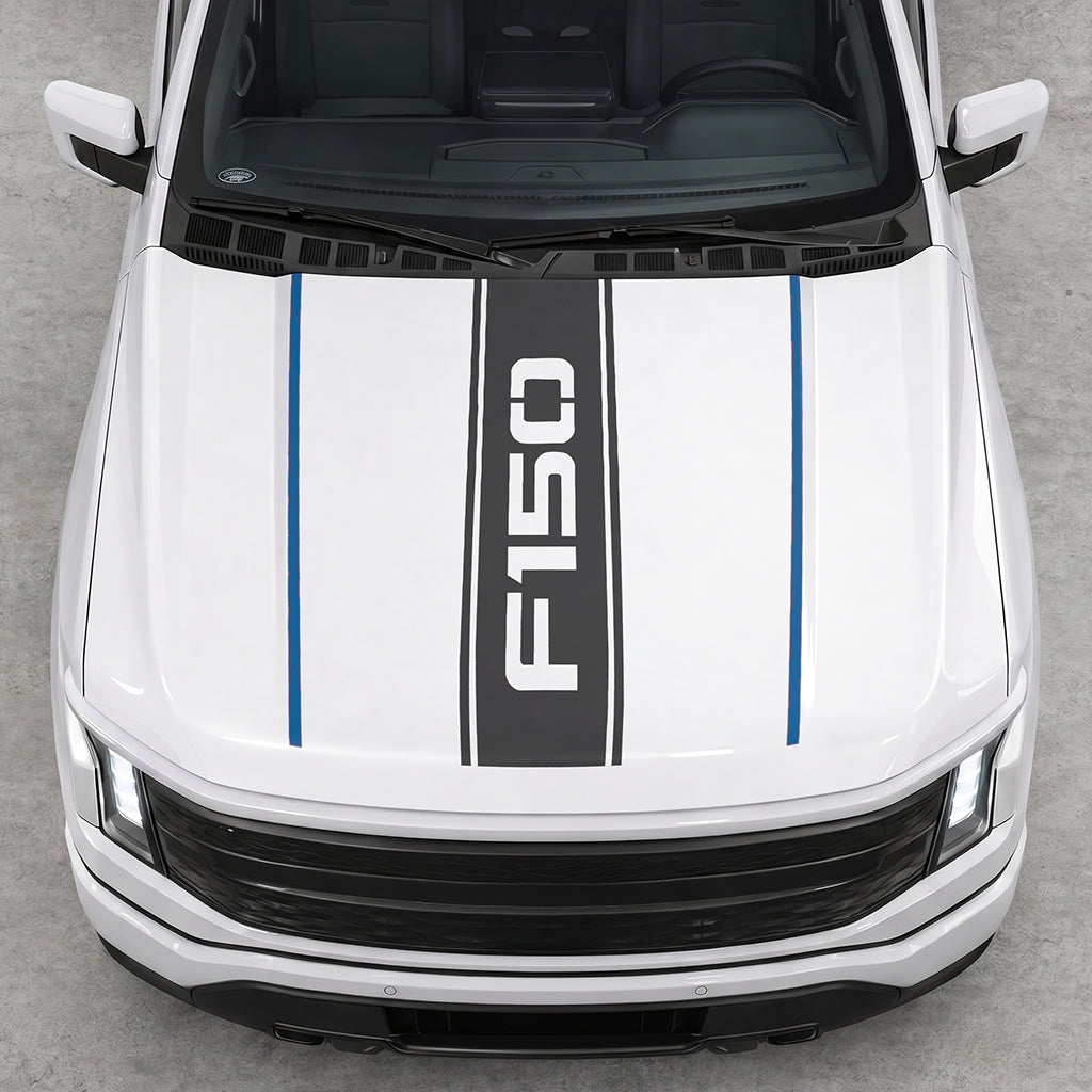 Hood Panel Decal/Sticker - Bold Cut F150 Graphic Decal Graphic Kit - For Ford F-150 2015-2020 - Premium Vinyl