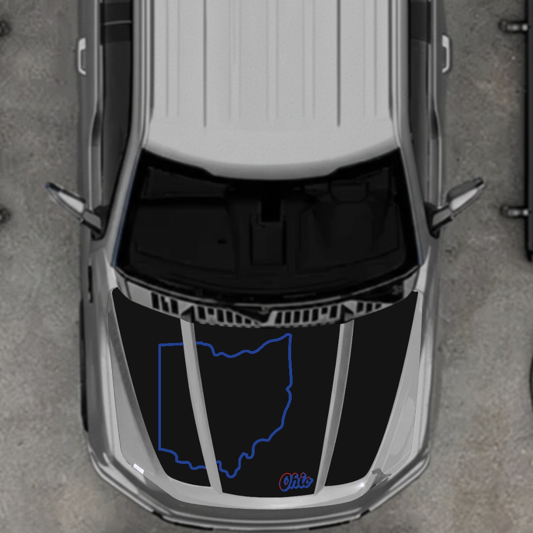 Hood Panel Decal/Sticker - Ohio Graphic Kit - For Ford F-150 2020-2026 - Premium Vinyl