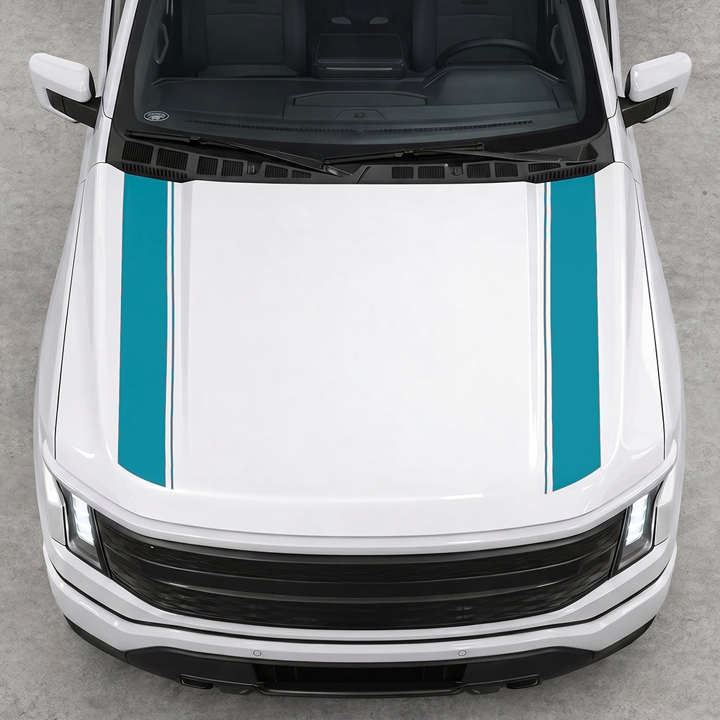 Hood Panel Decal/Sticker - Double Side Solid Graphic Decal Graphic Kit - For Ford F-150 2015-2020 - Premium Vinyl