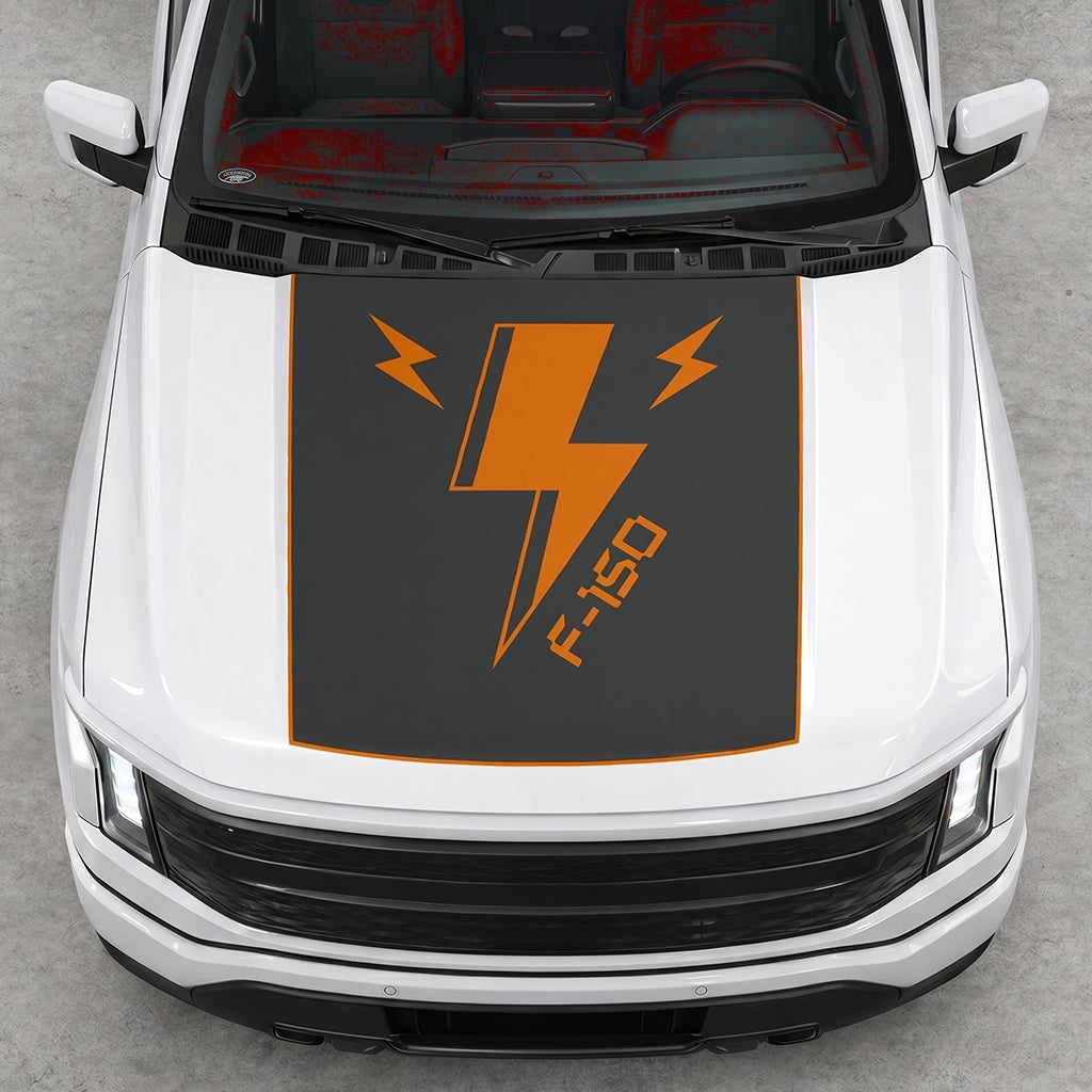 Hood Panel Decal/Sticker - Triple Electric Graphic Decal Graphic Kit - For FORD F-150 2015-2020 - Premium Vinyl