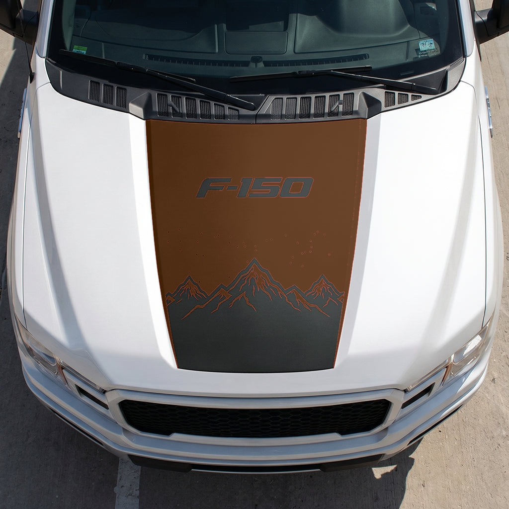 Hood Panel Decal/Sticker - Deep Mountain Graphic Decal Graphic Kit - For Ford F-150 2015-2020 - Premium Vinyl