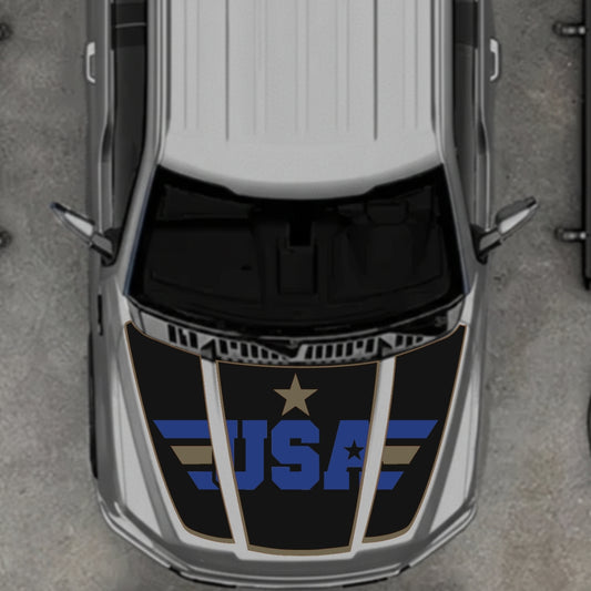 Hood Panel Decal/Sticker - USA Style 5 Graphic Kit - For Ford F-150 2020-2026 - Premium Vinyl