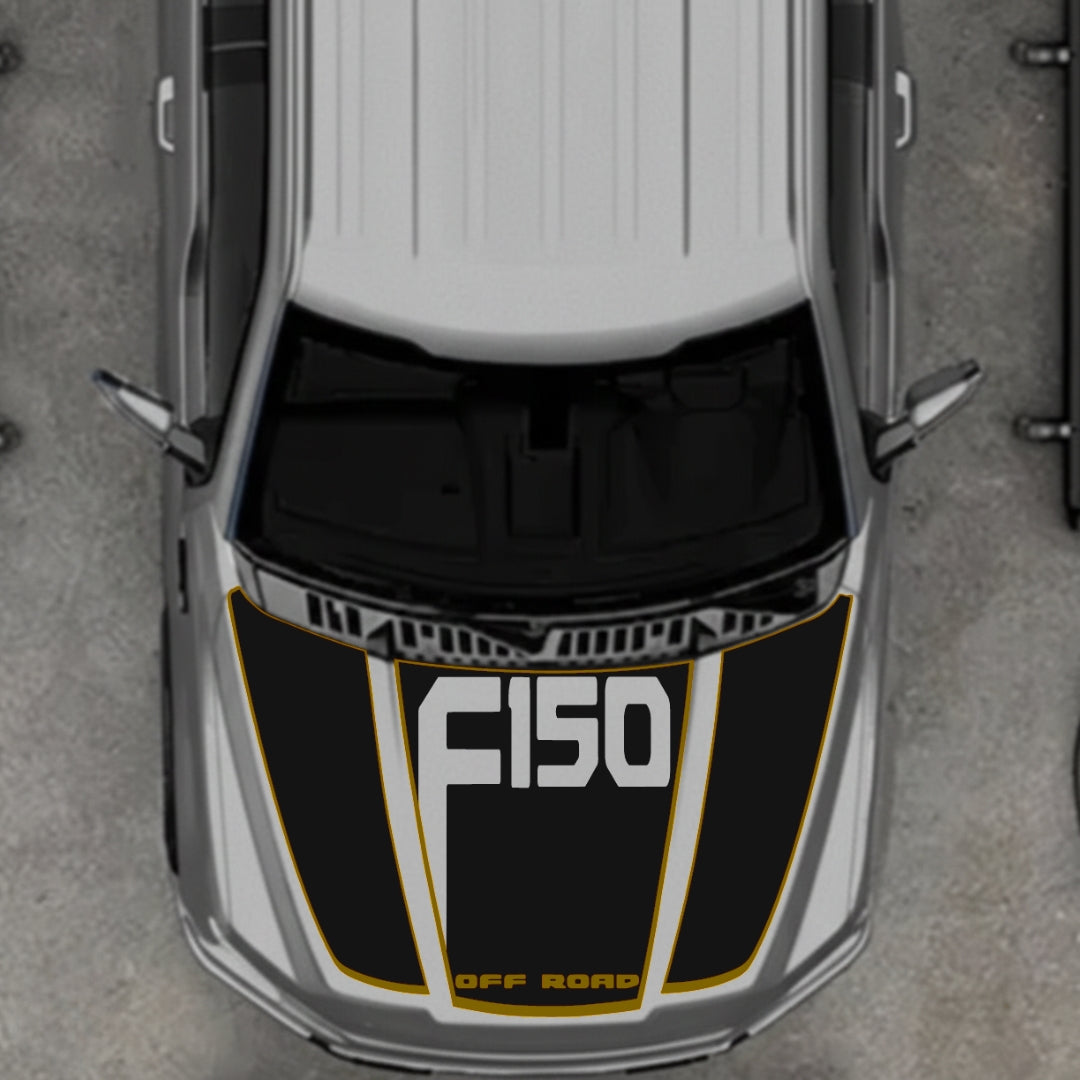Hood Panel Decal/Sticker - Style 12 - Cut Graphic Kit - For Ford F-150 2020-2026 - Premium Vinyl