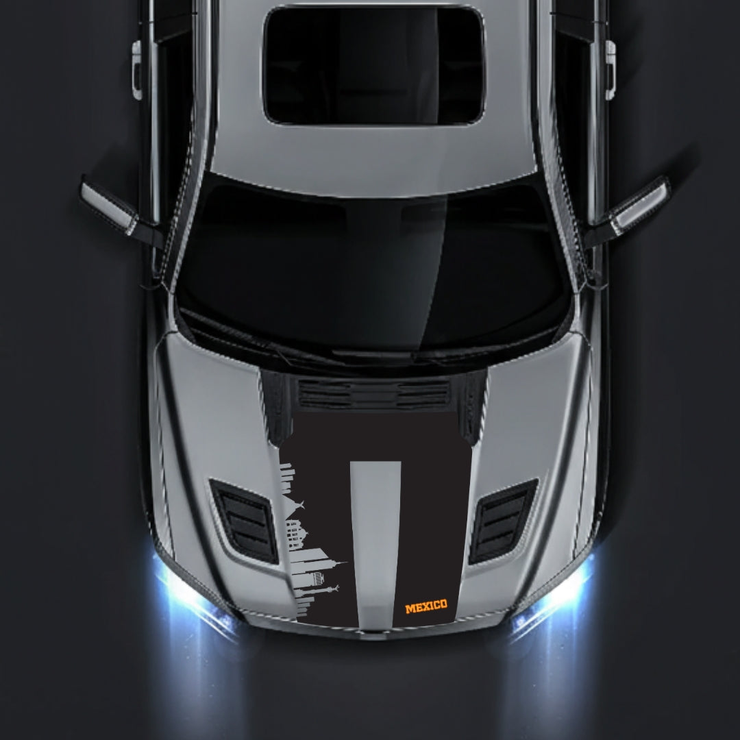 Hood Panel Decal/Sticker - Mexico Skyline - Cut Graphic Kit - For Dodge RAM 1500 2019-2025 - Premium Vinyl