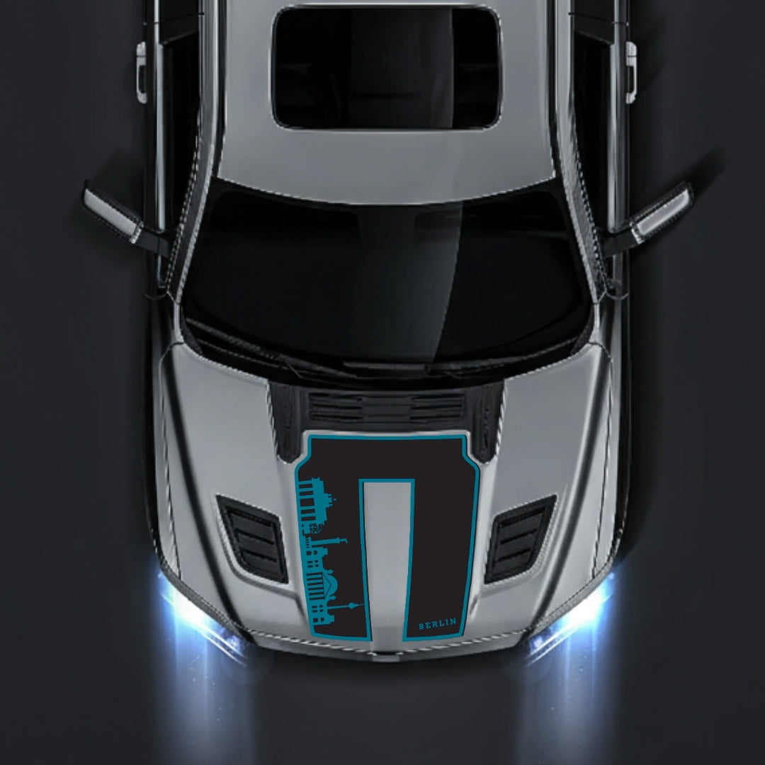 Performance Hood Panel Decal/Sticker - Berlin Skyline - Border Graphic Kit - For Dodge RAM 1500 2019-2025 - Premium Vinyl