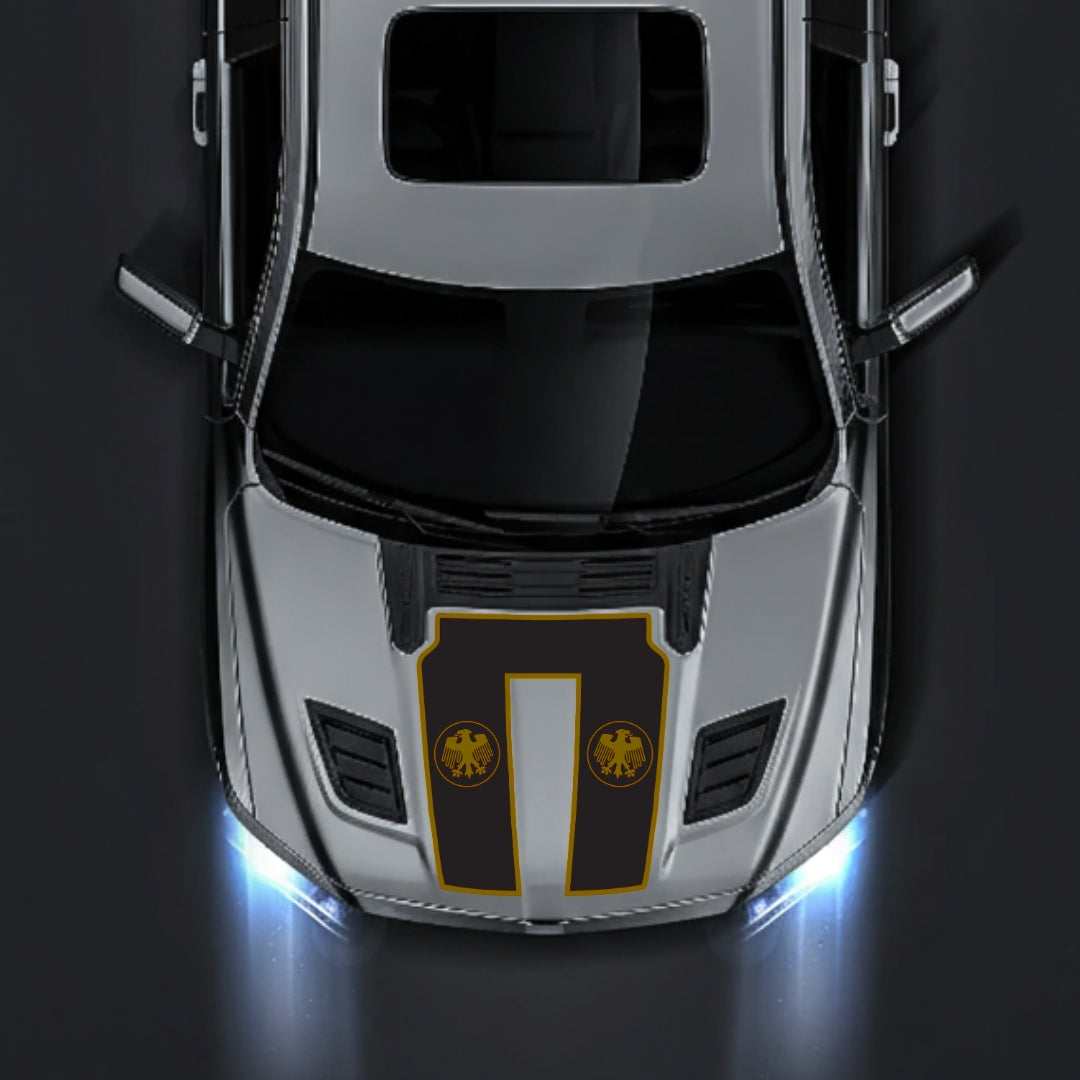 Performance Hood Panel Decal/Sticker - Germany Visual Identity - Border Graphic Kit - For Dodge RAM 1500 2019-2025 - Premium Vinyl