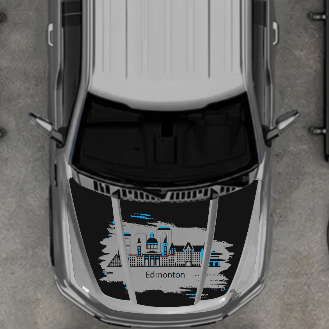 Hood Panel Decal/Sticker - Edmonton - Cut Graphic Kit - For Ford F-150 2020-2026 - Premium Vinyl
