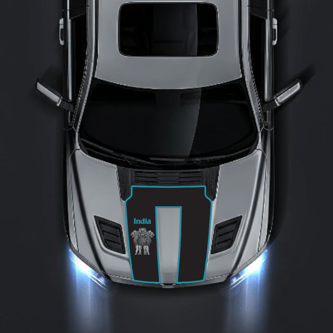 Hood Panel Decal/Sticker - India - Cut - Border Graphic Kit - For Dodge RAM 1500 2019-2025 - Premium Vinyl