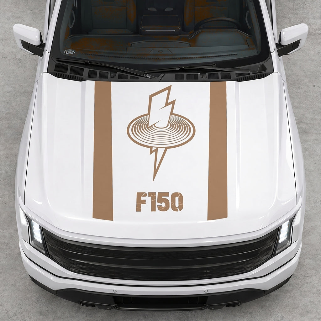 Hood Panel Decal/Sticker - Cut Magnetic Field Graphic Decal Graphic Kit - For FORD F-150 2015-2020 - Premium Vinyl