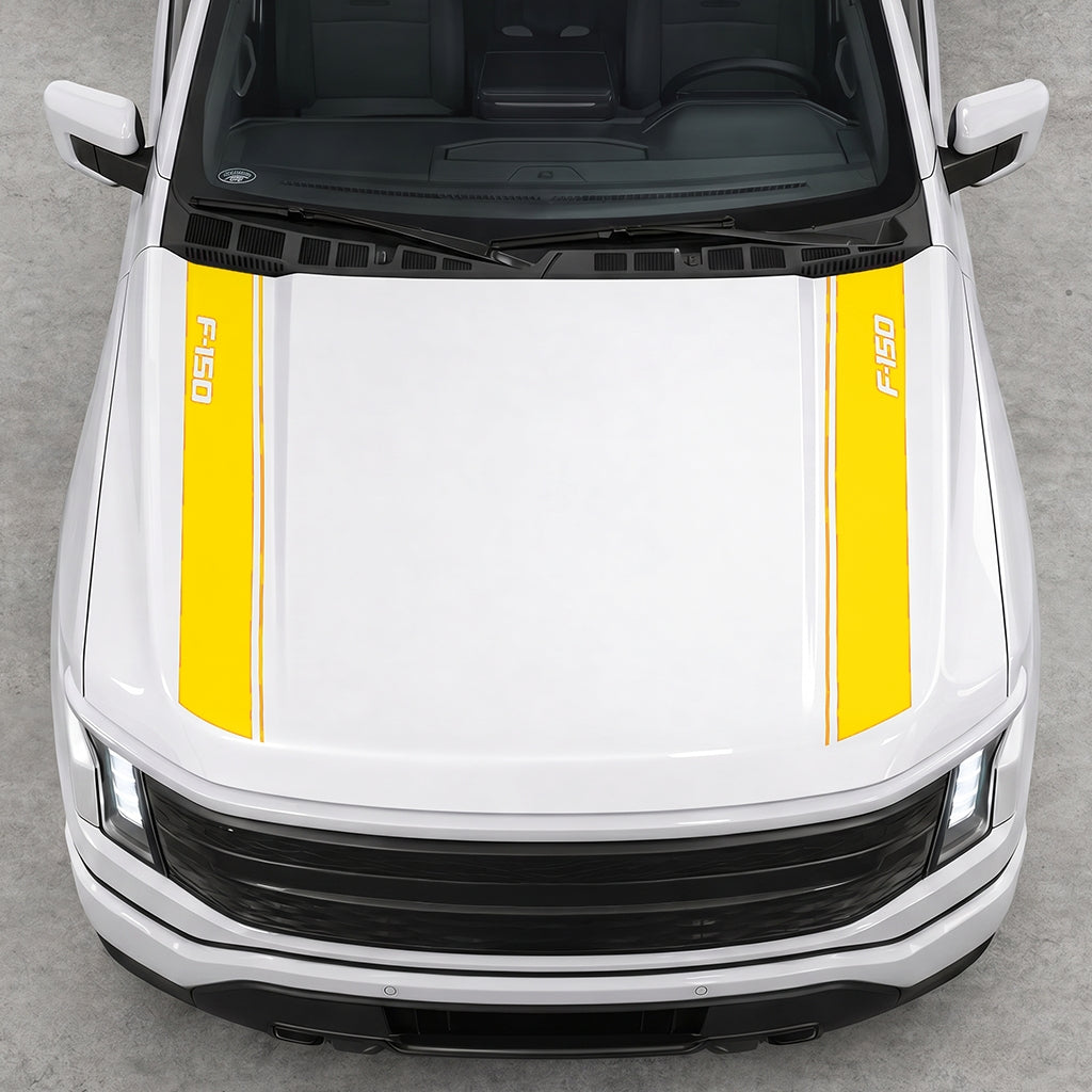 Hood Panel Decal/Sticker - Double Side Solid F150 Graphic Decal Graphic Kit - For Ford F-150 2015-2020 - Premium Vinyl