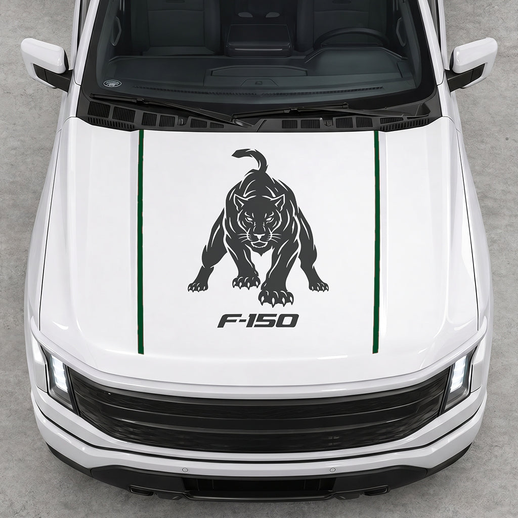 Hood Panel Decal/Sticker - Tiger Graphic Decal Graphic Kit - For Ford F-150 2015-2020 - Premium Vinyl
