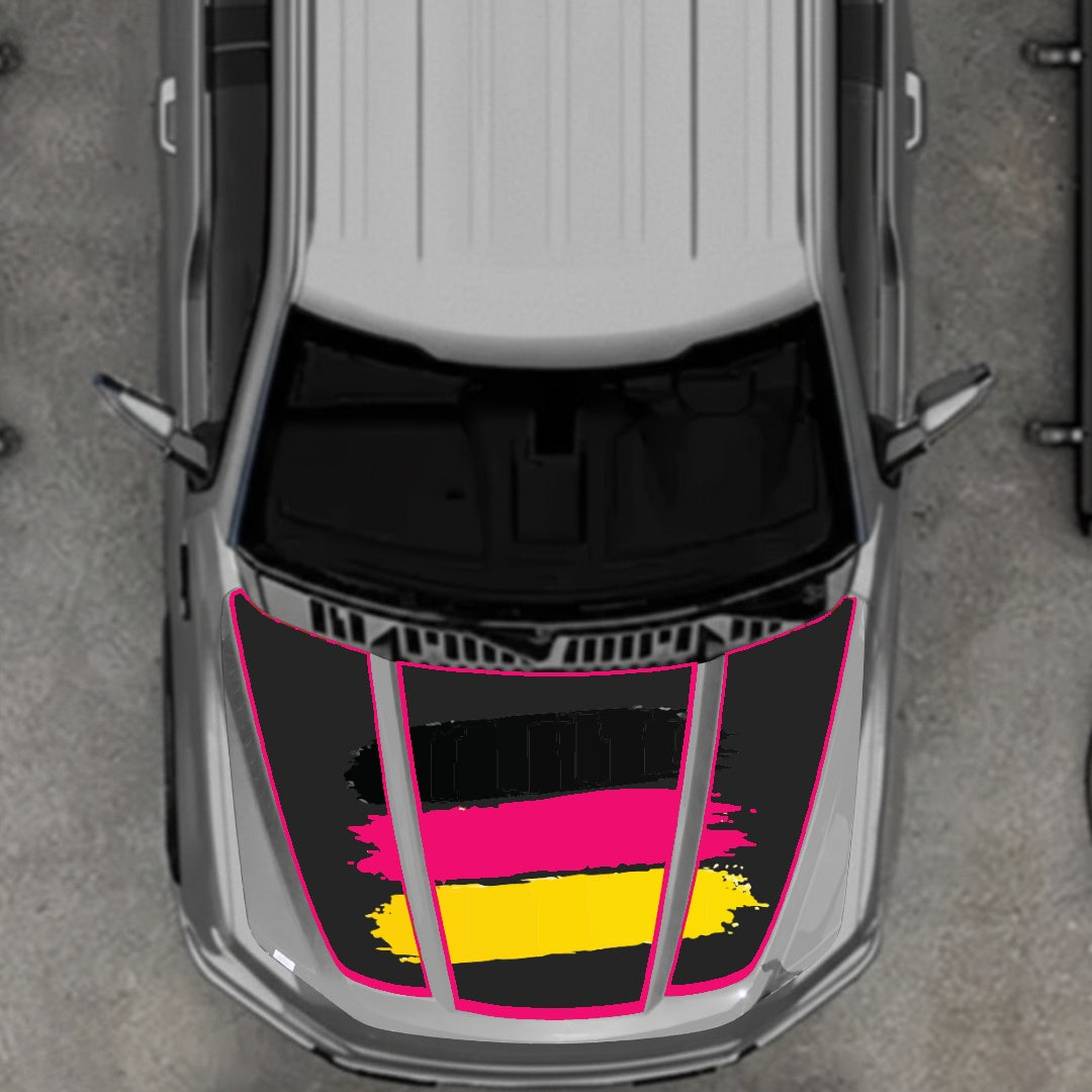 Hood Panel Decal/Sticker - Germany Flag - Border Graphic Kit - For Ford F-150 2020-2026 - Premium Vinyl