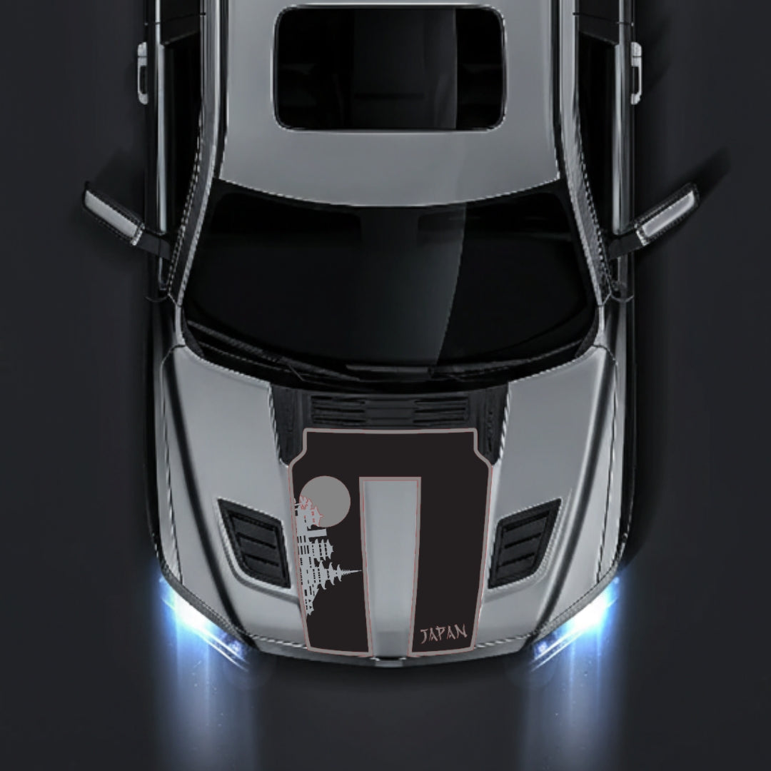 Hood Panel Decal/Sticker - Japan Skyline - Cut - Border Graphic Kit - For Dodge RAM 1500 2019-2025 - Premium Vinyl