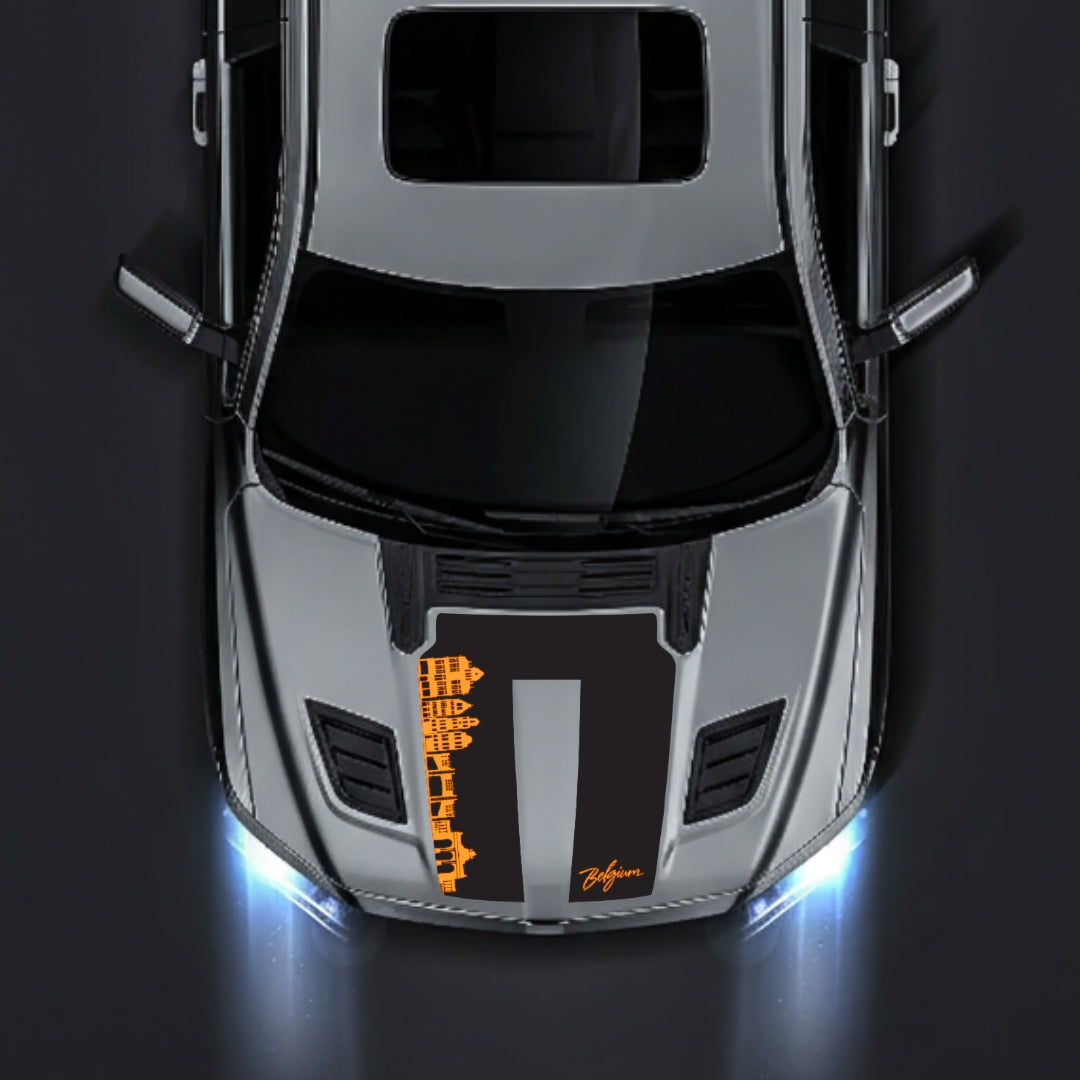 Hood Panel Decal/Sticker - Belgium Skyline Graphic Kit - For Dodge RAM 1500 2019-2025 - Premium Vinyl