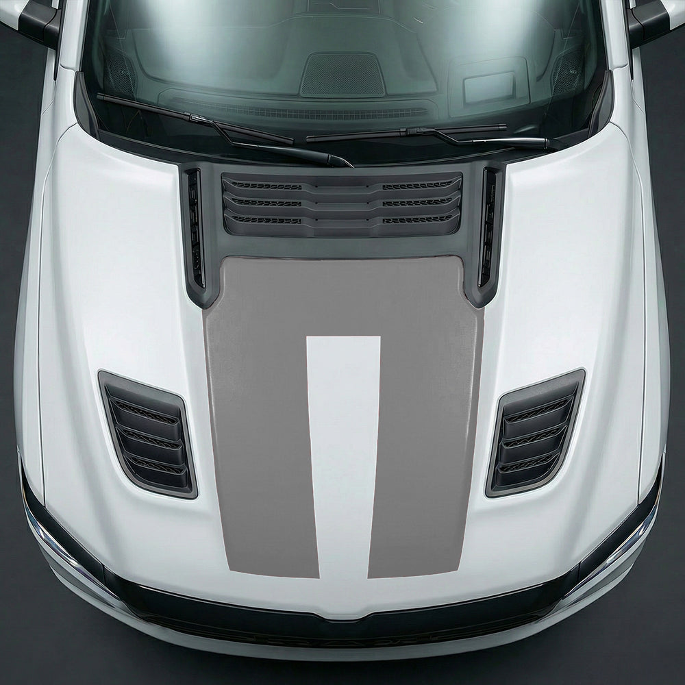 Hood Panel Decal/Sticker - Solid RAM 1500 U-Shape Graphic Kit - For Dodge Ram 2019-2025 - Premium Vinyl