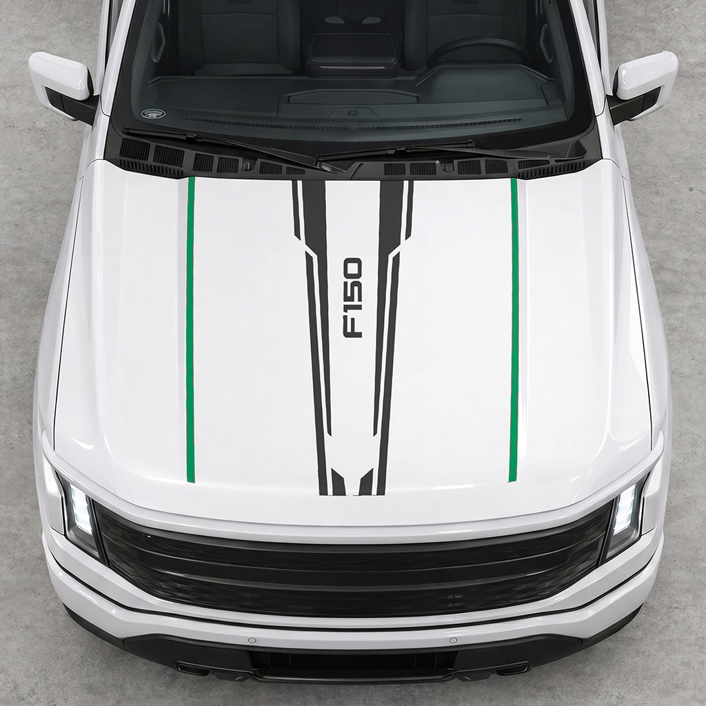 Hood Panel Decal/Sticker - Speed Graphic Decal Graphic Kit - For Ford F-150 2015-2020 - Premium Vinyl