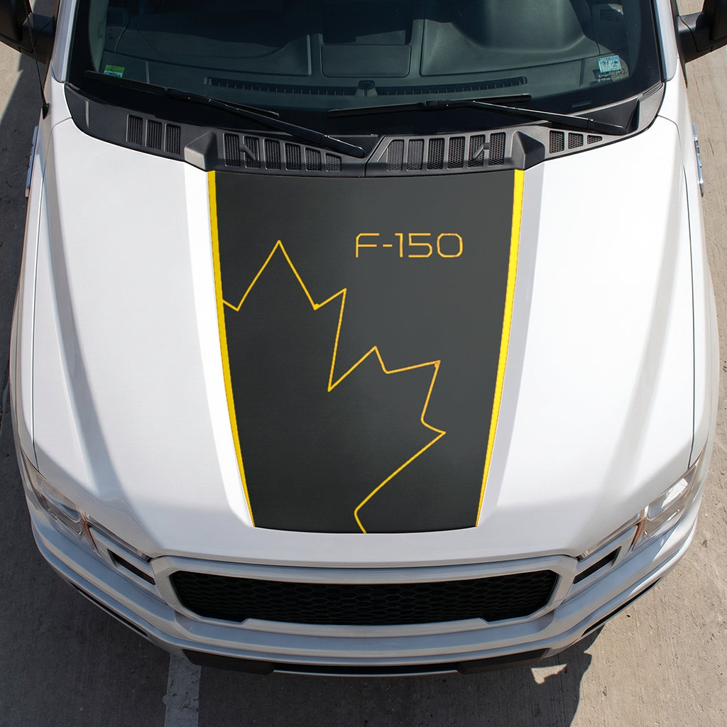 Hood Panel Decal/Sticker - Canada Full Leaf Graphic Decal Graphic Kit - For Ford F-150 2015-2020 - Premium Vinyl