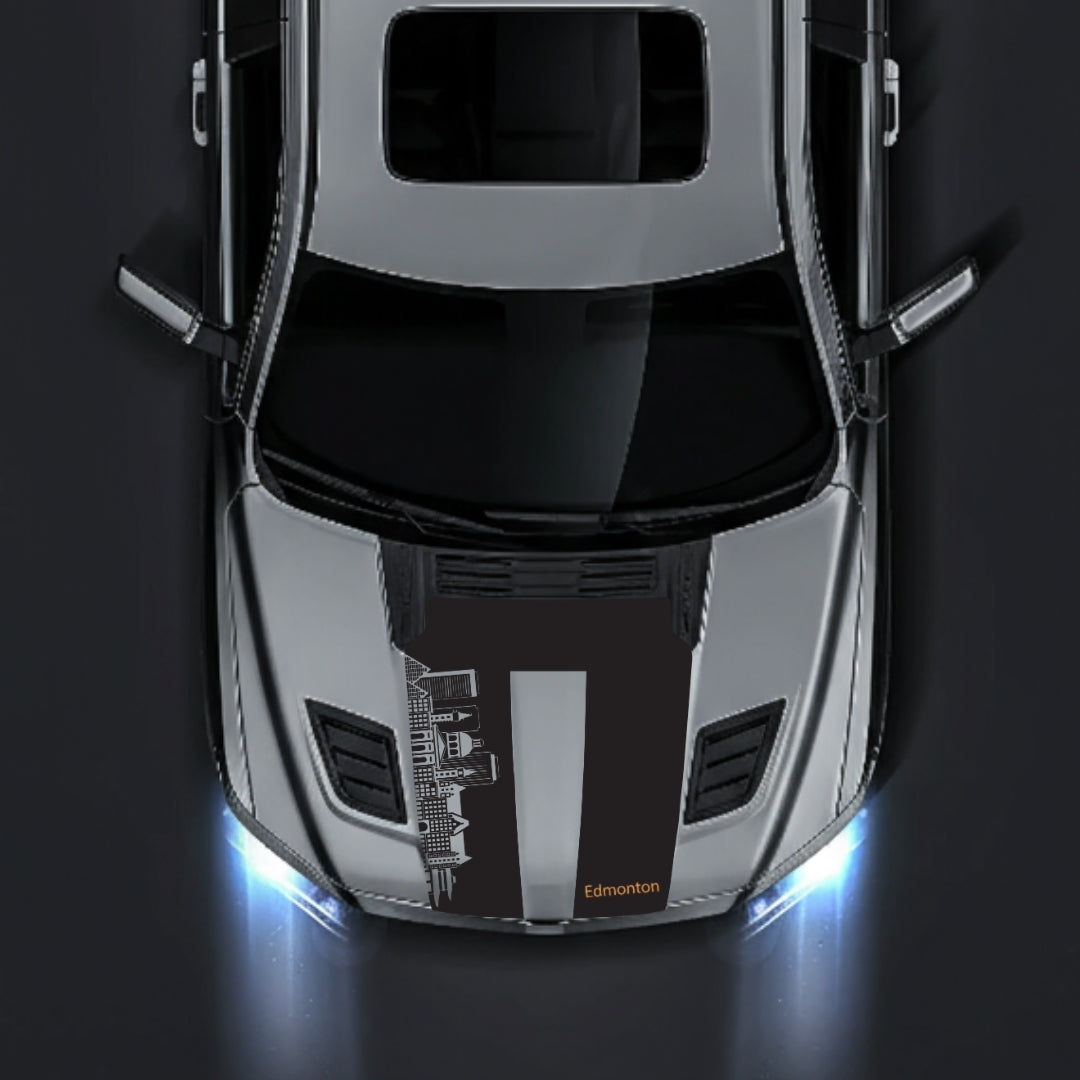 Hood Panel Decal/Sticker - Edmonton Skyline - Cut Graphic Kit - For Dodge RAM 1500 2019-2025 - Premium Vinyl