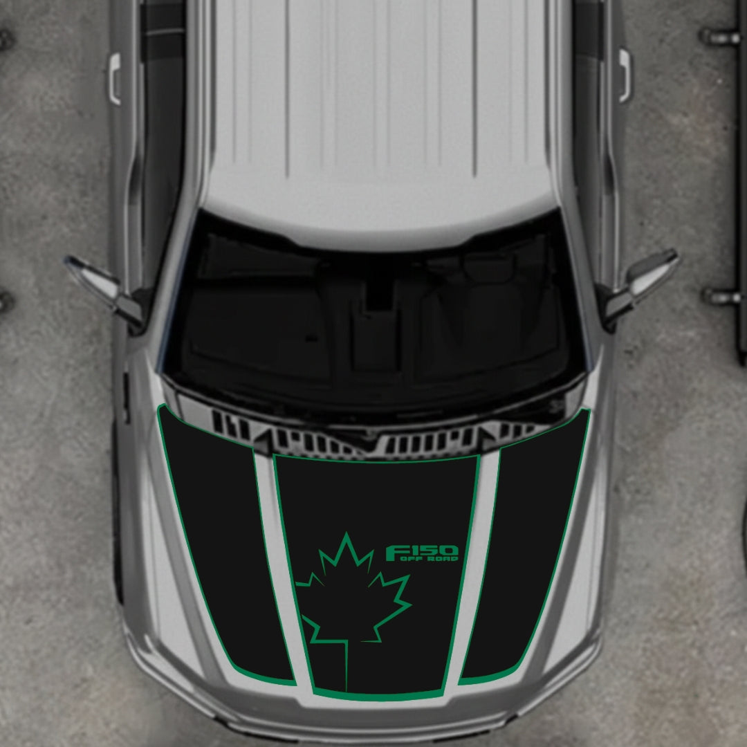 Hood Panel Decal/Sticker - Canada Style 7 Graphic Kit - For Ford F-150 2020-2026 - Premium Vinyl