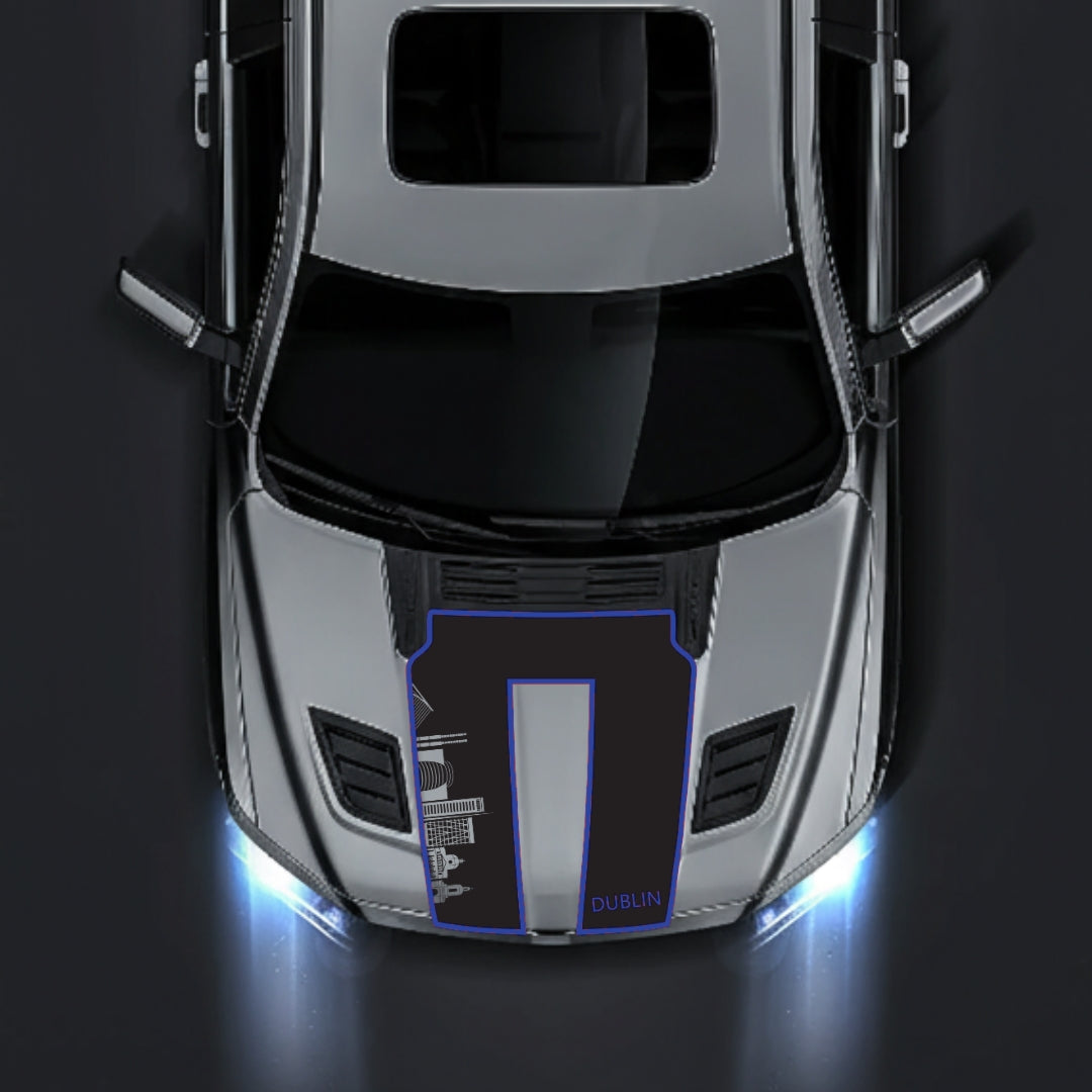 Hood Panel Decal/Sticker - Dublin Skyline - Cut - Border Graphic Kit - For Dodge RAM 1500 2019-2025 - Premium Vinyl
