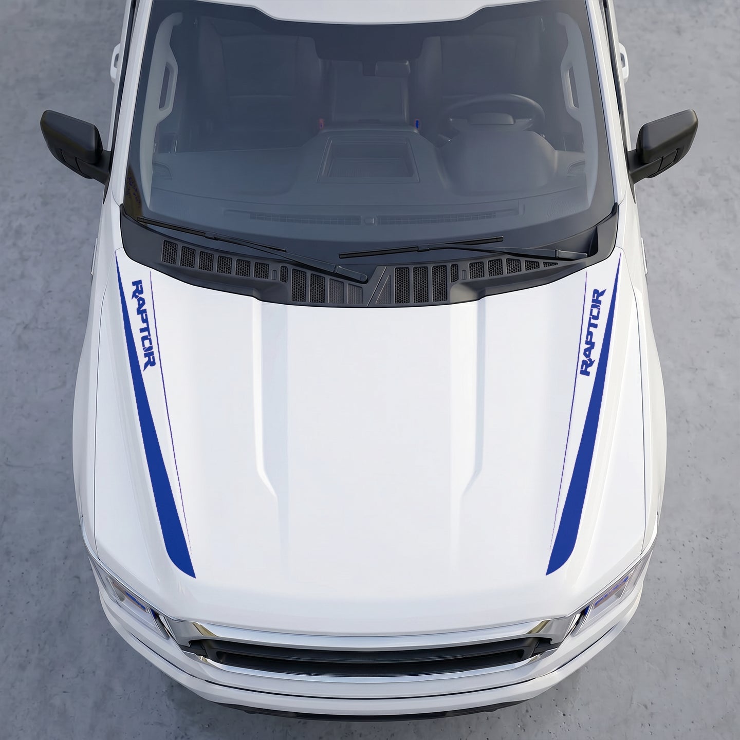 Hood Panel Decal/Sticker - Raptor Edition  Hood Cowl Stripes – Dual Side Vinyl Decal Graphic Kit - For Ford F-150 F150 2015-2020 - Premium Vinyl