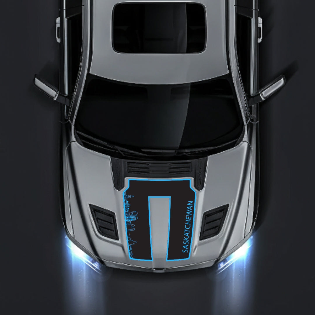Hood Panel Decal/Sticker - Saskatchewan Skyline - Border Graphic Kit - For Dodge RAM 1500 2019-2025 - Premium Vinyl