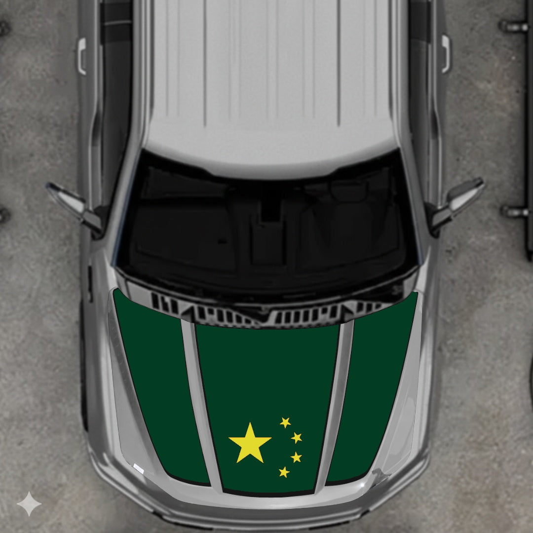 Hood Panel Decal/Sticker - China Flag - Border Graphic Kit - For Ford F-150 2020-2026 - Premium Vinyl