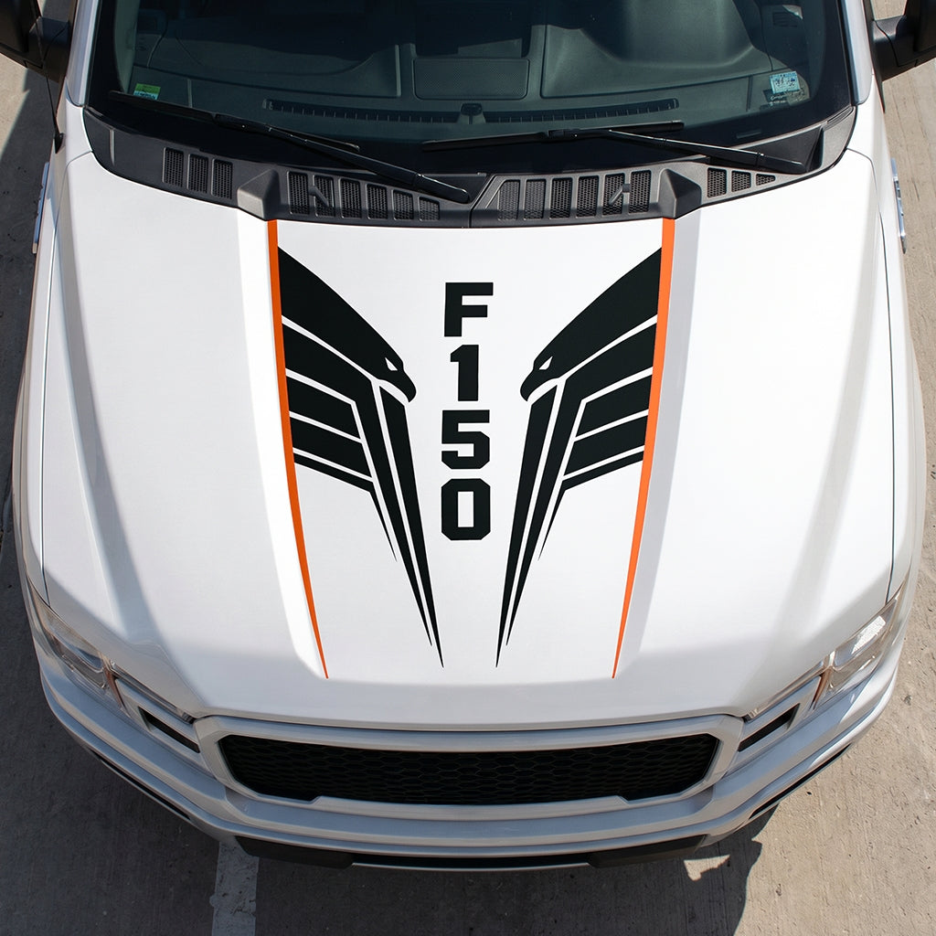 Hood Panel Decal/Sticker - Twin Eagle Wings Graphic Decal Graphic Kit - For Ford F-150 2015-2020 - Premium Vinyl