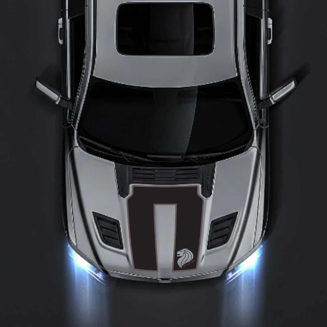 Hood Panel Decal/Sticker - Singapore - Cut - Border Graphic Kit - For Dodge RAM 1500 2019-2025 - Premium Vinyl