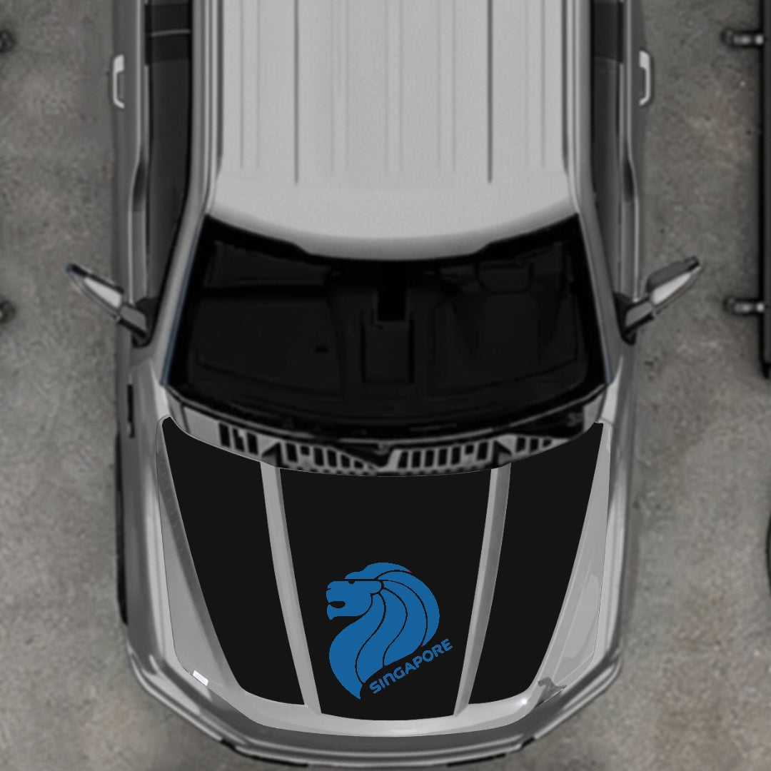 Hood Panel Decal/Sticker - Singapore Graphic Kit - For Ford F-150 2020-2026 - Premium Vinyl