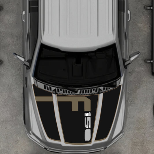 Hood Panel Decal/Sticker - Style 4 - Cut - Border Graphic Kit - For Ford F-150 2020-2026 - Premium Vinyl