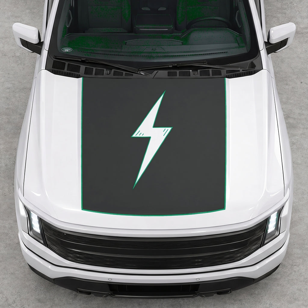 Hood Panel Decal/Sticker - Electric Graphic Decal Graphic Kit - For FORD F-150 2015-2020 - Premium Vinyl