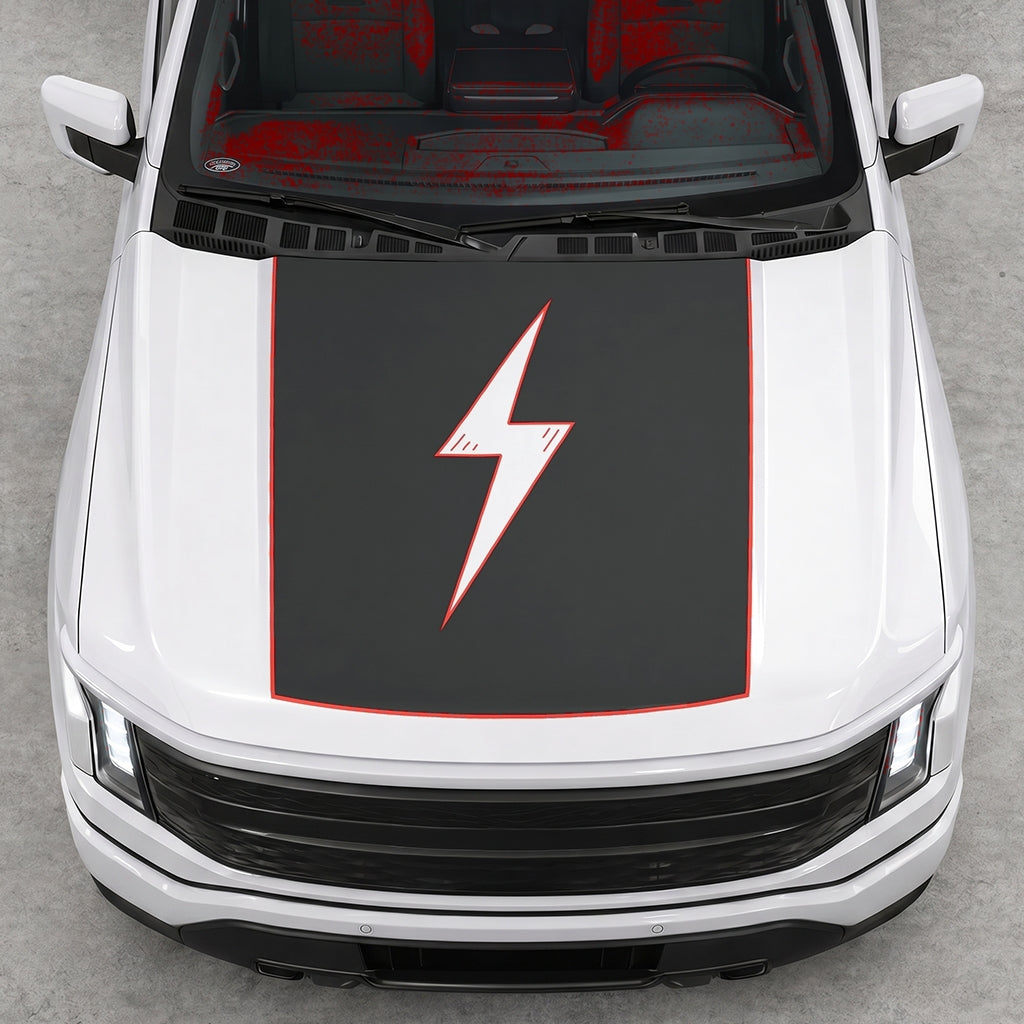 Hood Panel Decal/Sticker - Electric Graphic Decal Graphic Kit - For FORD F-150 2015-2020 - Premium Vinyl