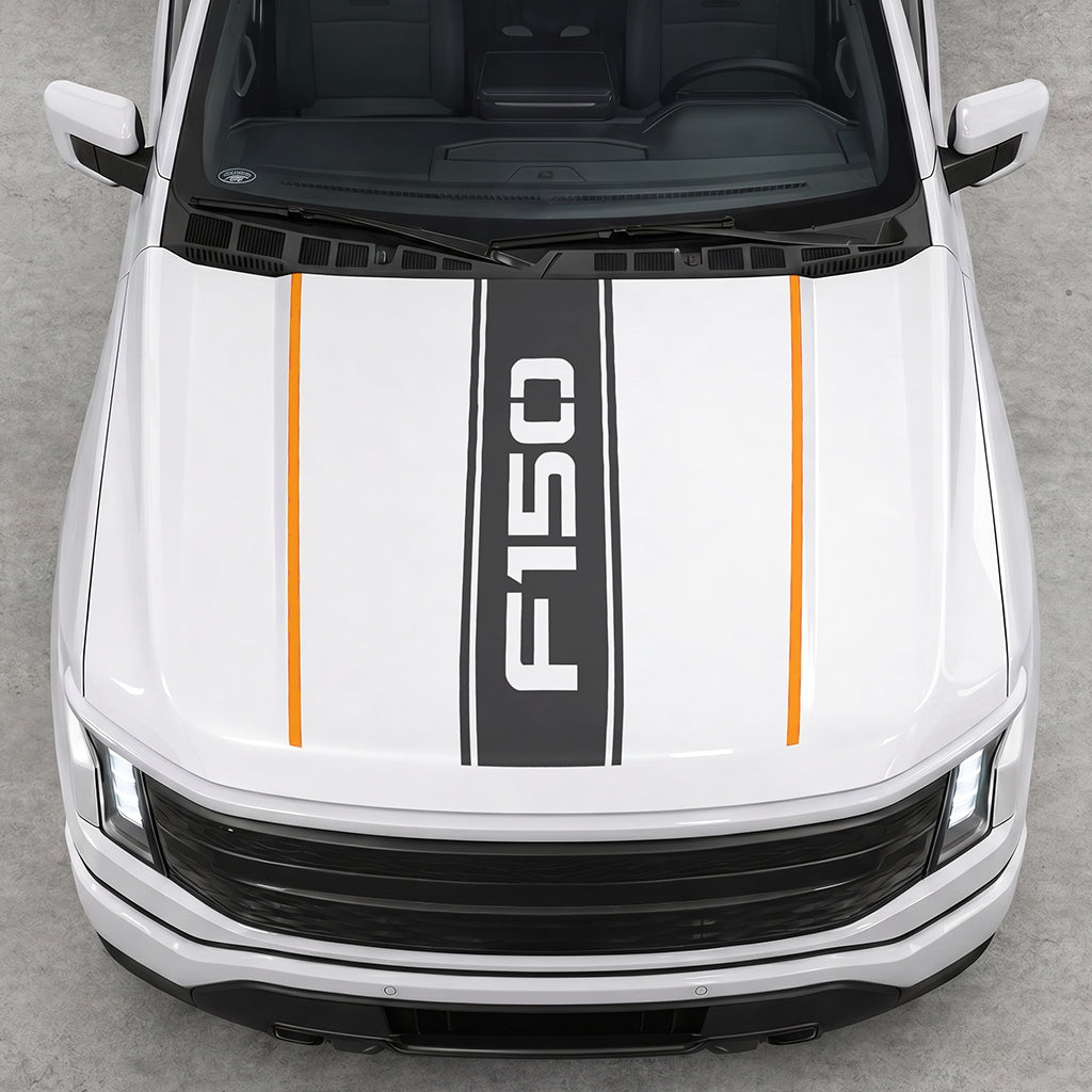Hood Panel Decal/Sticker - Bold Cut F150 Graphic Decal Graphic Kit - For Ford F-150 2015-2020 - Premium Vinyl