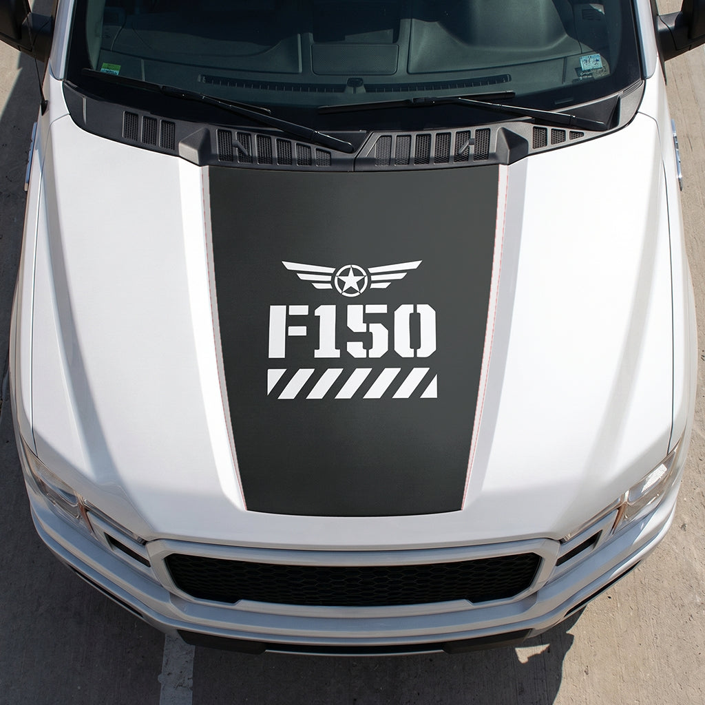 Hood Panel Decal/Sticker - Road Star Graphic Decal Graphic Kit - For Ford F-150 2015-2020 - Premium Vinyl