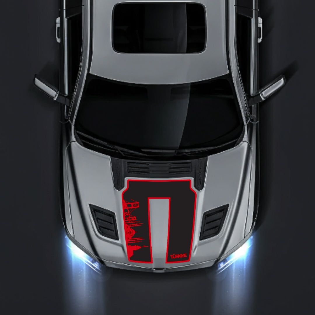 Performance Hood Panel Decal/Sticker - Turkey Skyline - Border Graphic Kit - For Dodge RAM 1500 2019-2025 - Premium Vinyl