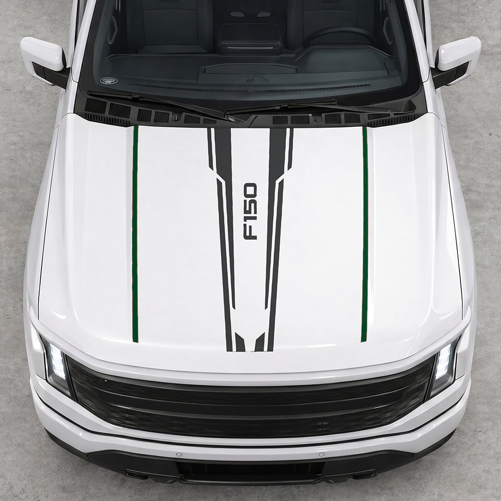 Hood Panel Decal/Sticker - Speed Graphic Decal Graphic Kit - For Ford F-150 2015-2020 - Premium Vinyl