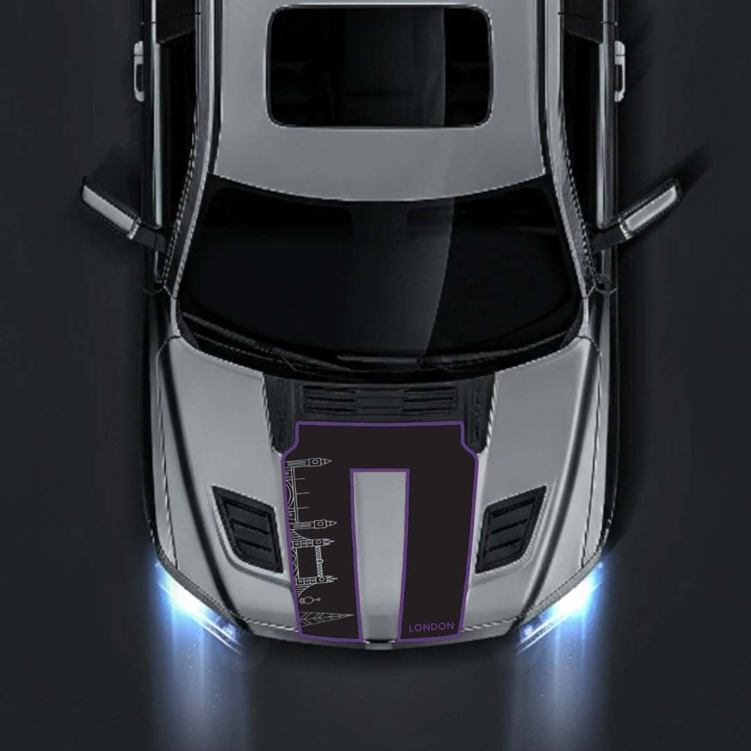 Hood Panel Decal/Sticker - London Skyline - Cut - Border Graphic Kit - For Dodge RAM 1500 2019-2025 - Premium Vinyl