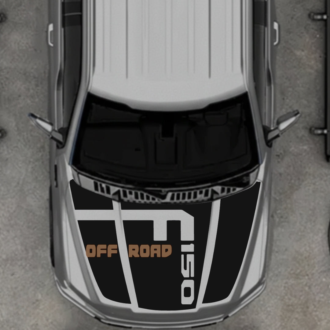 Hood Panel Decal/Sticker - Style 7 - Cut Graphic Kit - For Ford F-150 2020-2026 - Premium Vinyl